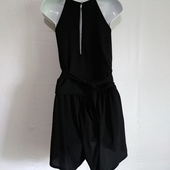 Vici Women's Black Halter Top Wrap Around Romper - Picture 2 of 4